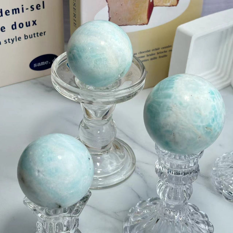 Premium Blue Aragonite Sphere For Crystal Suppliers Bulk