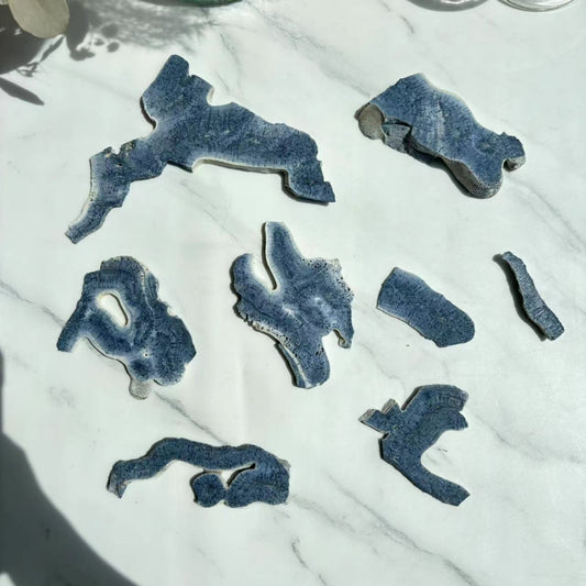 Blue Coral Jade Freeform Crystal Energy Properties and Vibrations
