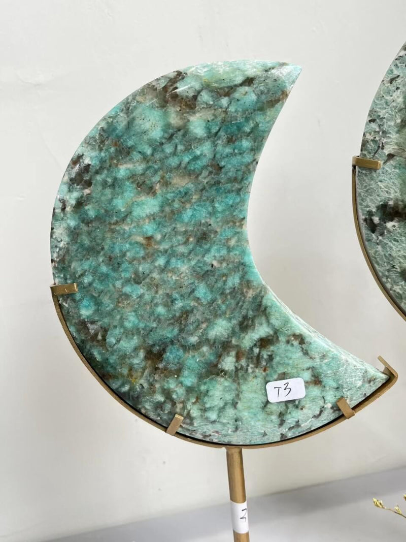 Blue Green Amazonite Moon Crystal Wholesale Spiritual Healing