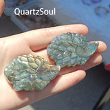 Carved blue labradorite hedgehog crystal with iridescent flash wholesale