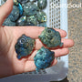 Handcrafted owl shaped blue flash labradorite crystal carving for wholesale