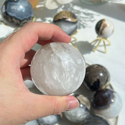 Blue Volcanic Agate Sphere for Meditation and Energy Work