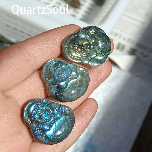 Carved Guanyin Buddha Blue Labradorite Wholesale Crystal