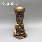 Buddha Crystal Display Stand in Gold Finish for Spheres and Gemstones