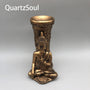 Buddha Crystal Display Stand in Gold Finish for Spheres and Gemstones