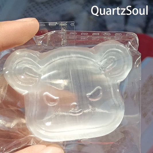Premium bull head selenite crystal wholesale transparent figurine