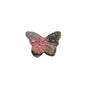 Color variations in rhodonite butterfly carving from soft pink to deeper rose tones