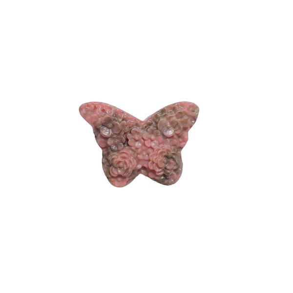 Natural Pink Butterfly Rhodonite Carving Crystal Healing Figurine Wholesale