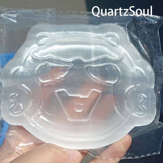 Handcrafted cartoon selenite crystal carving for wholesale crystal suppliers