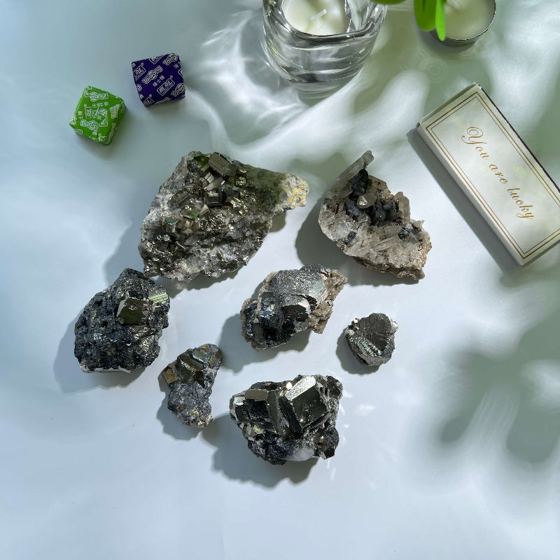 Bulk Chalcopyrite Quartz Crystal Cluster for Healing Practitioners