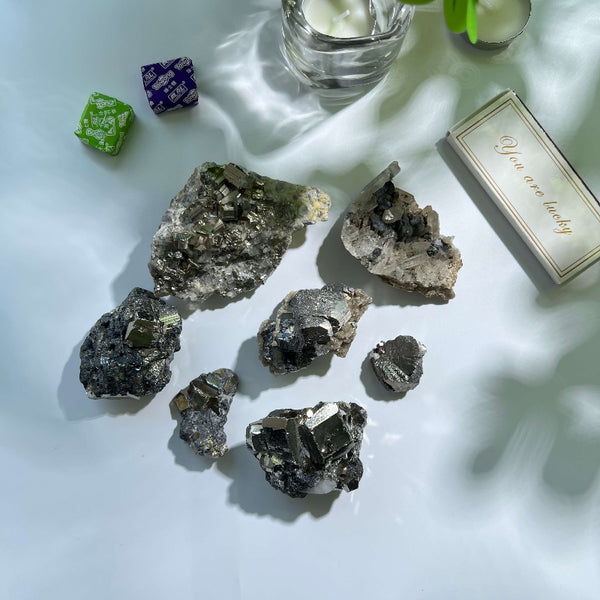 Bulk Chalcopyrite Quartz Crystal Cluster for Healing Practitioners