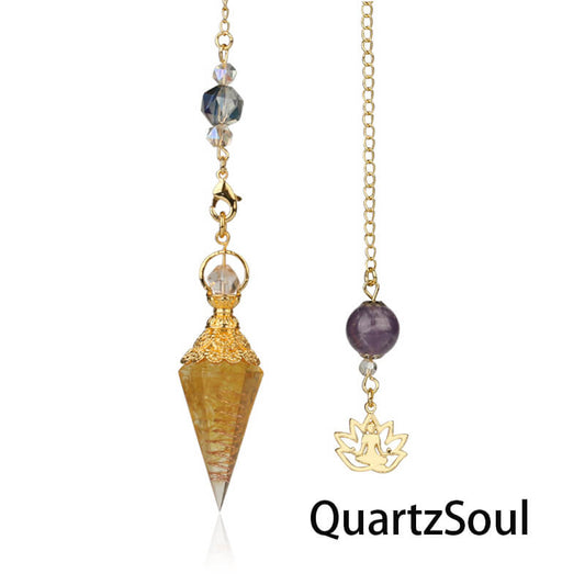 Citrine crystal pendulum for dowsing and spiritual guidance