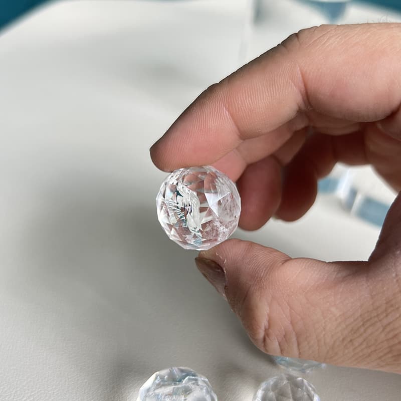  Clear Quartz mini sphere carving showing detailed craftsmanship and perfect proportions
