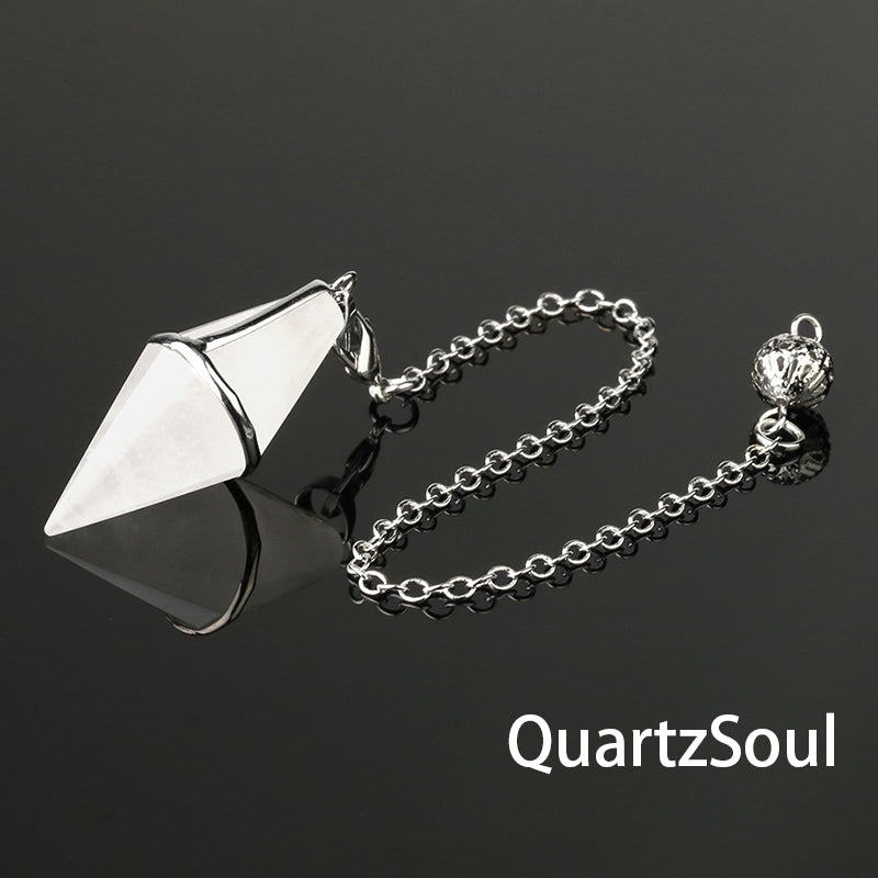 Clear Quartz faceted crystal pendulum for clarity and amplified energy work