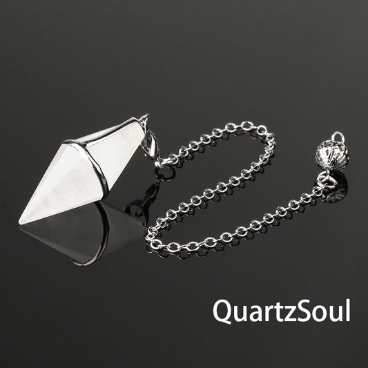 Clear Quartz faceted crystal pendulum for clarity and amplified energy work
