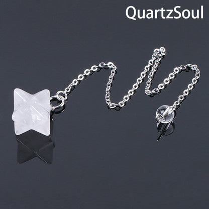 Clear Quartz Crystal Merkaba Star Pendulum for Divination