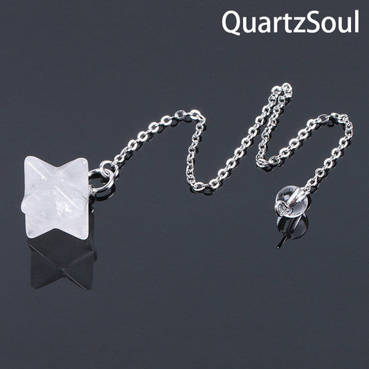 Clear Quartz Crystal Merkaba Star Pendulum for Divination