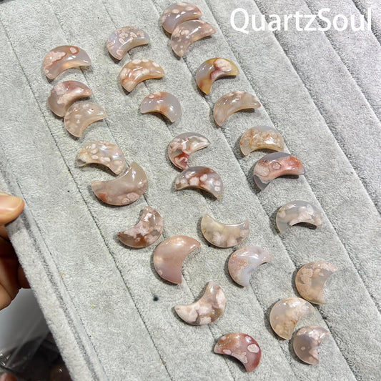 Crescent Shape Flower Agate Wholesale Crystal Collection