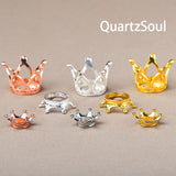 Elegant crown crystal display stand for spheres and gemstones in multiple sizes