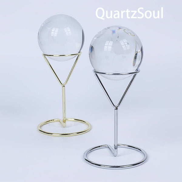 Crystal Sphere Display Stands in Silver and Gold Finishes