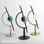  Crystal Display Stands Showcasing Gemstone Spheres in Multiple Finishes