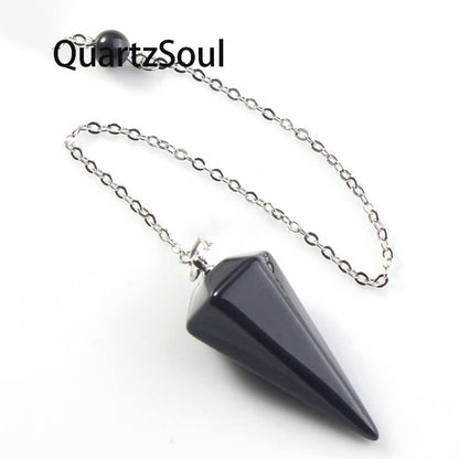 Black Agate Crystal Pendulum for Protection and Grounding