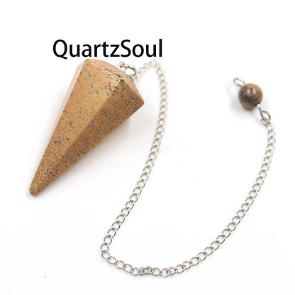 Landscape Jasper Crystal Pendulum for Grounding and Connection