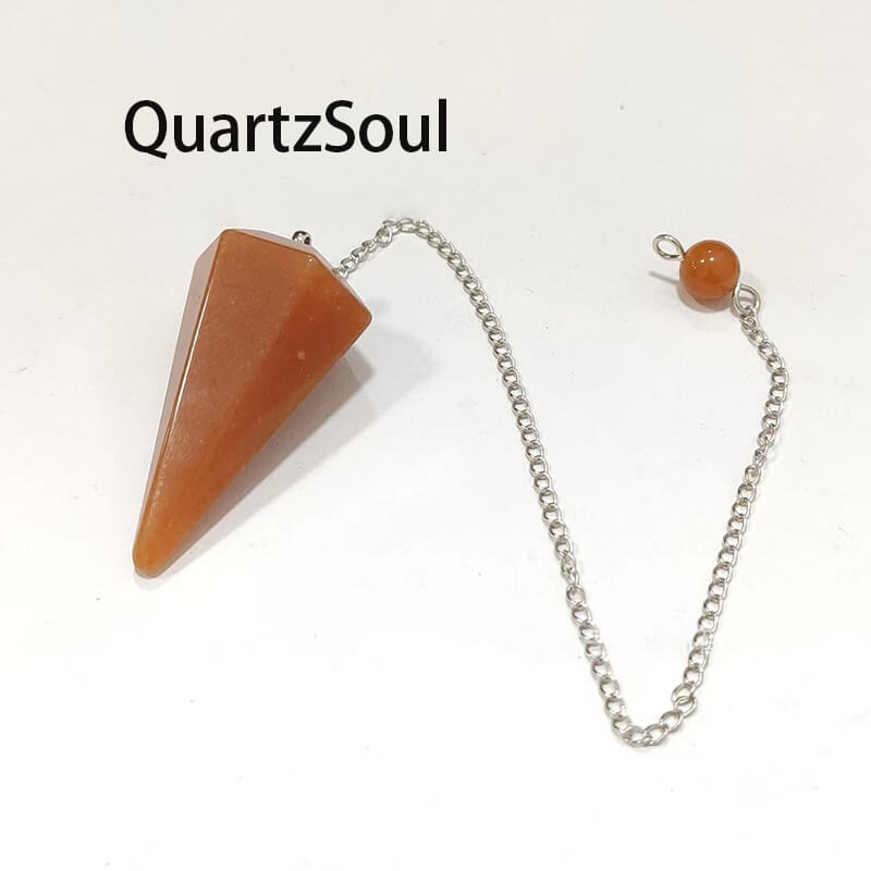 Red Aventurine Crystal Pendulum for Passion and Motivation