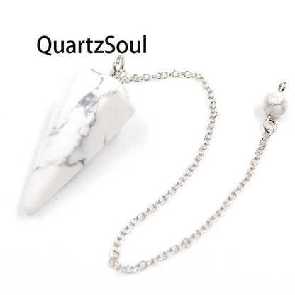 White Turquoise Crystal Pendulum for Spiritual Guidance