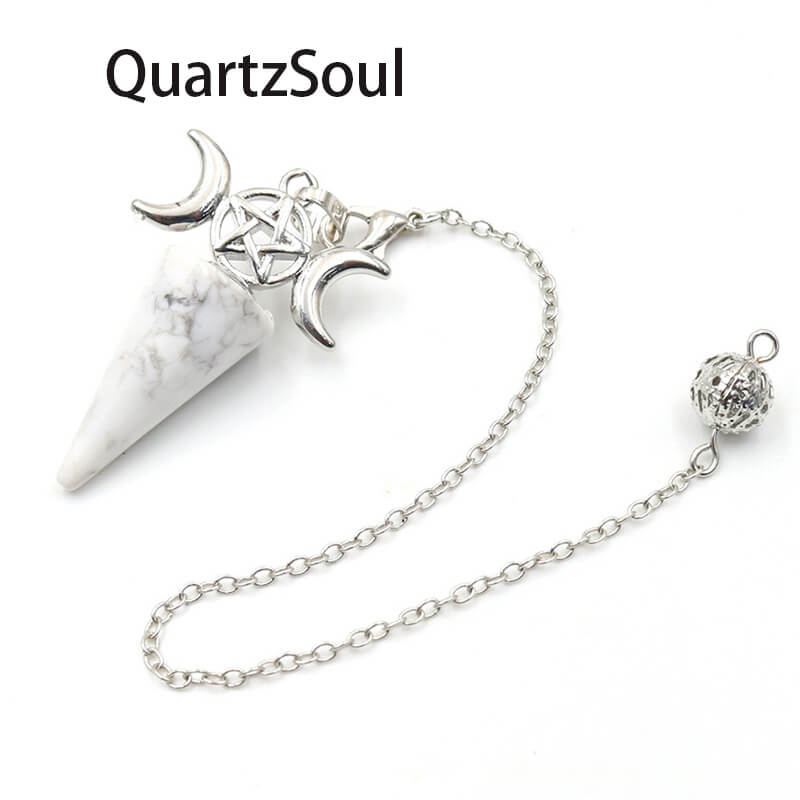 White turquoise pendulum crystal for spiritual guidance and divination practice