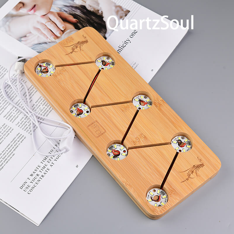 Bamboo Crystal Sphere Display Stand with LED Lights