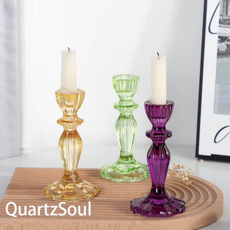 Elegant Lotus Crystal Candle Holder with Multicolor Options
