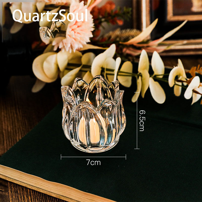 Crystal Tulip Candle Holder with Three Finish Options