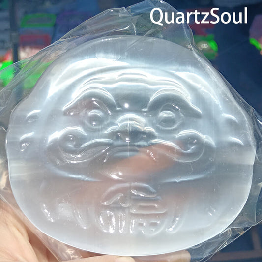 Daruma shaped Selenite crystal for wholesale crystal suppliers