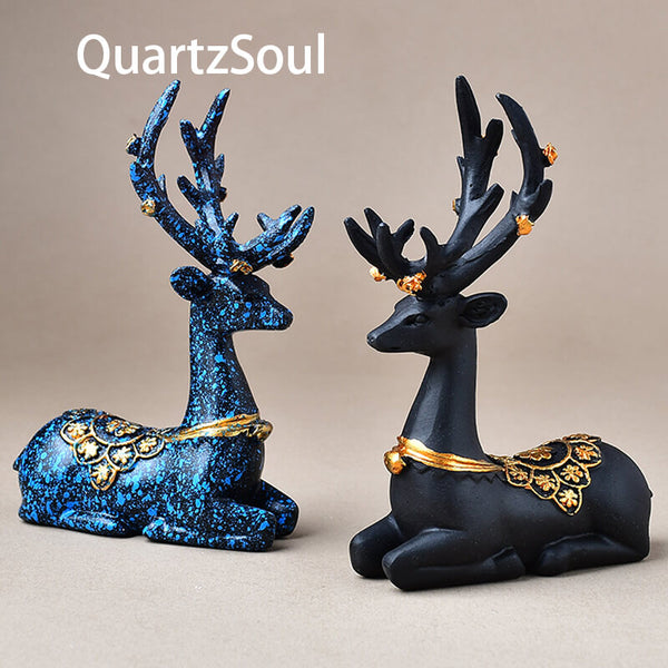 Crystal display stand deer design in blue and black finish options