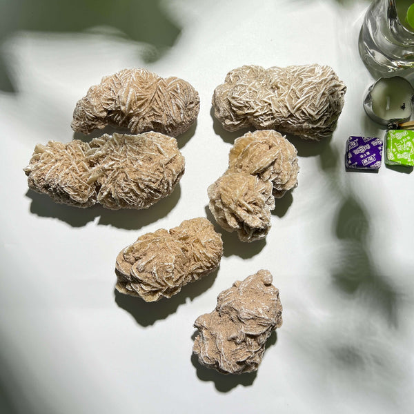 Wholesale collection of various Desert Rose Crystal clusters for crystal suppliers