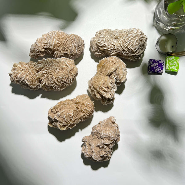 Close up of Desert Rose Crystal natural petal formation for crystal healing wholesale