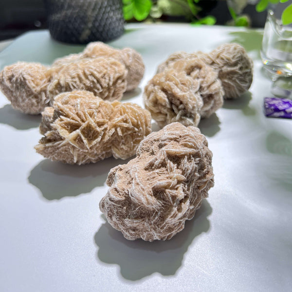 Desert Rose Crystal wholesale specimens showing size variety for crystal retailers