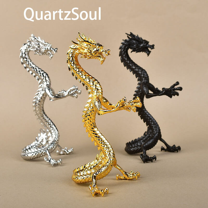 Dragon crystal ball stands in gold, silver and black finishes - versatile display holders for crystal spheres and gemstones
