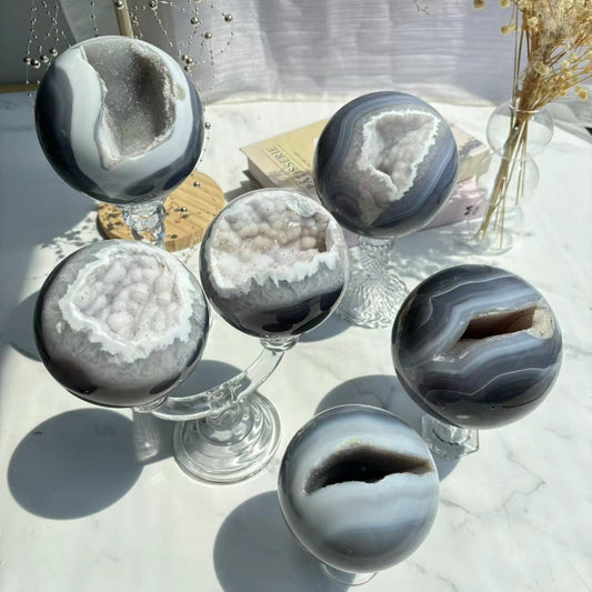 Premium Wholesale Druzy Agate Crystal Sphere with Sparkling Formations