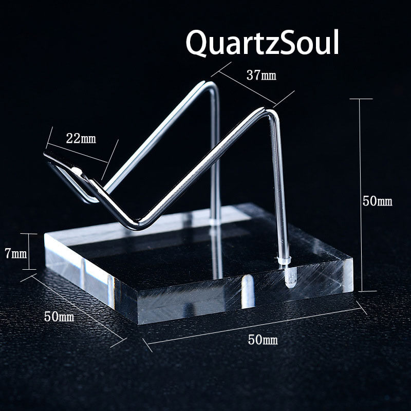 Small crystal display stand with acrylic base for mineral specimens and gemstones