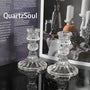 Elegant crystal glass candle holders with ribbed design for displaying candles or crystals