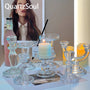 Premium crystal glass display stand for mineral specimens and gemstones