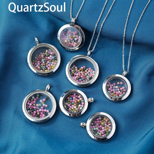 Elegant Glass Photo Box Crystal Pendant for Preserving Memories