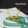 Gold antler crystal ball stand holder displaying elegant design for spheres
