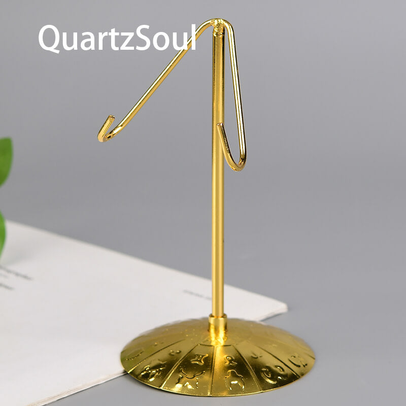 Elegant Metallic Crystal Display Stand for Specimens and Slabs