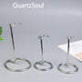 Premium Silver Crystal Display Stands in Multiple Sizes for Spheres and Specimens