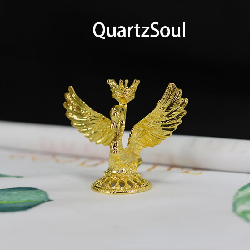 Gold Swan Crystal Ball Display Stand for Spheres and Minerals