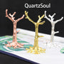 Elegant tree branch crystal display stand for spheres in gold and silver finishes
