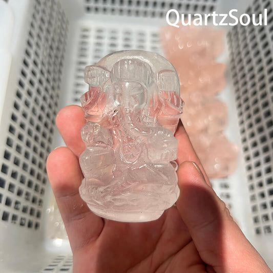  Premium wholesale Elephant Buddha Clear Quartz crystal figurine for spiritual retailers